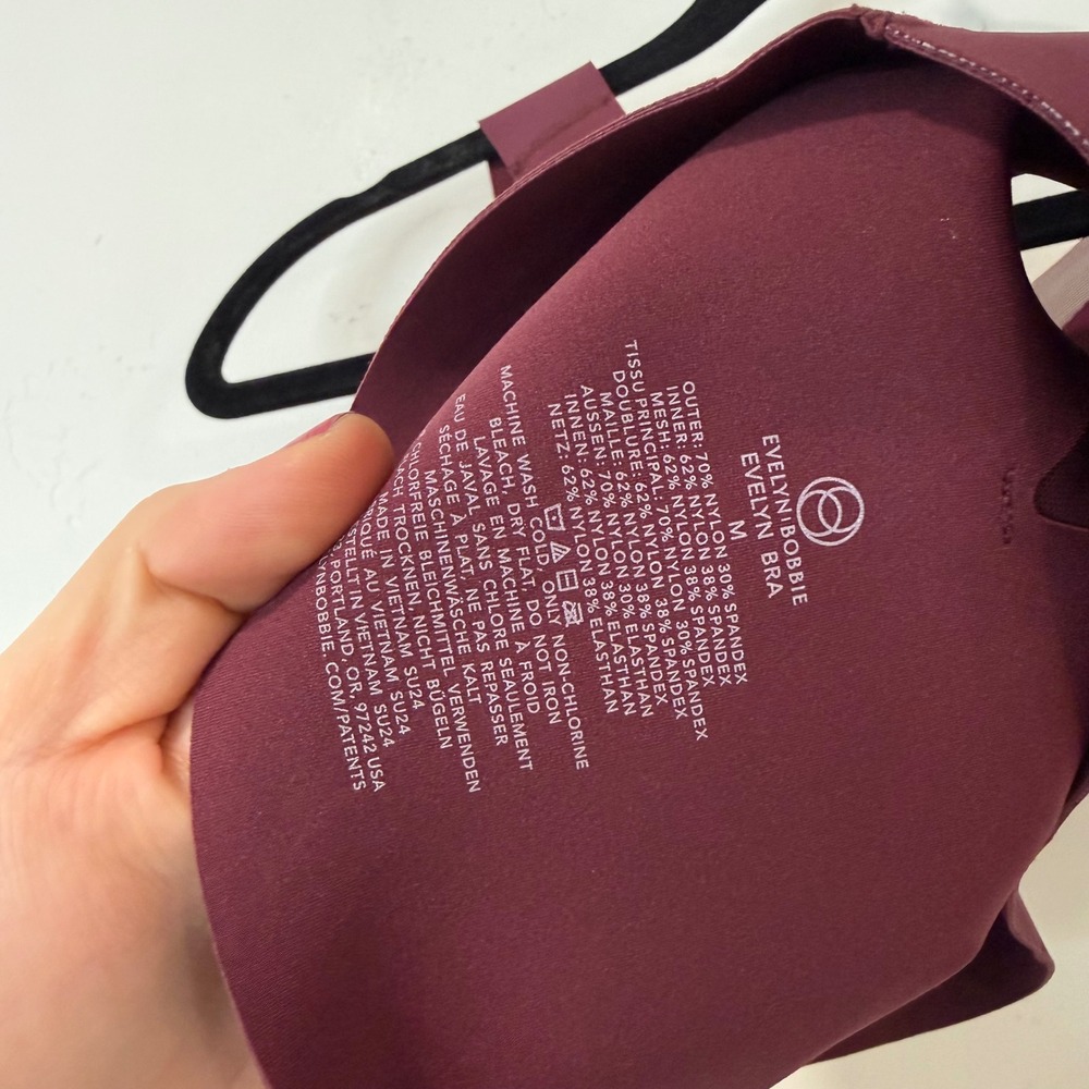 Evelyn Bobbie Womens Evelyn Bra Medium Burgundy Excellent Wirefree Seamless - Picture 4 of 5
